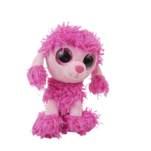 Ty Beanie Boo Pink Fancy Poodle Patsy Pink Glitter Eyes Pink Tag 2016 - £7.47 GBP