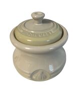 Le Creuset Garlic Keeper Ceramic Garlic Jar Cream Vintage Kitchen Storage - $40.50