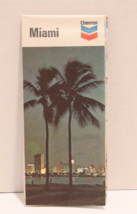 Miami Florida Chevron Oil Gas Station Travel Road City Map Vintage 1975 - £7.84 GBP