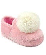 Wonder Nation Girls Slippers House Shoes Size 7/8 Pink With White Pom So... - £9.51 GBP