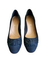 Clarks Orabella Lily Black Bow Suede Block Heel Shoes Size 7.5 - $29.63