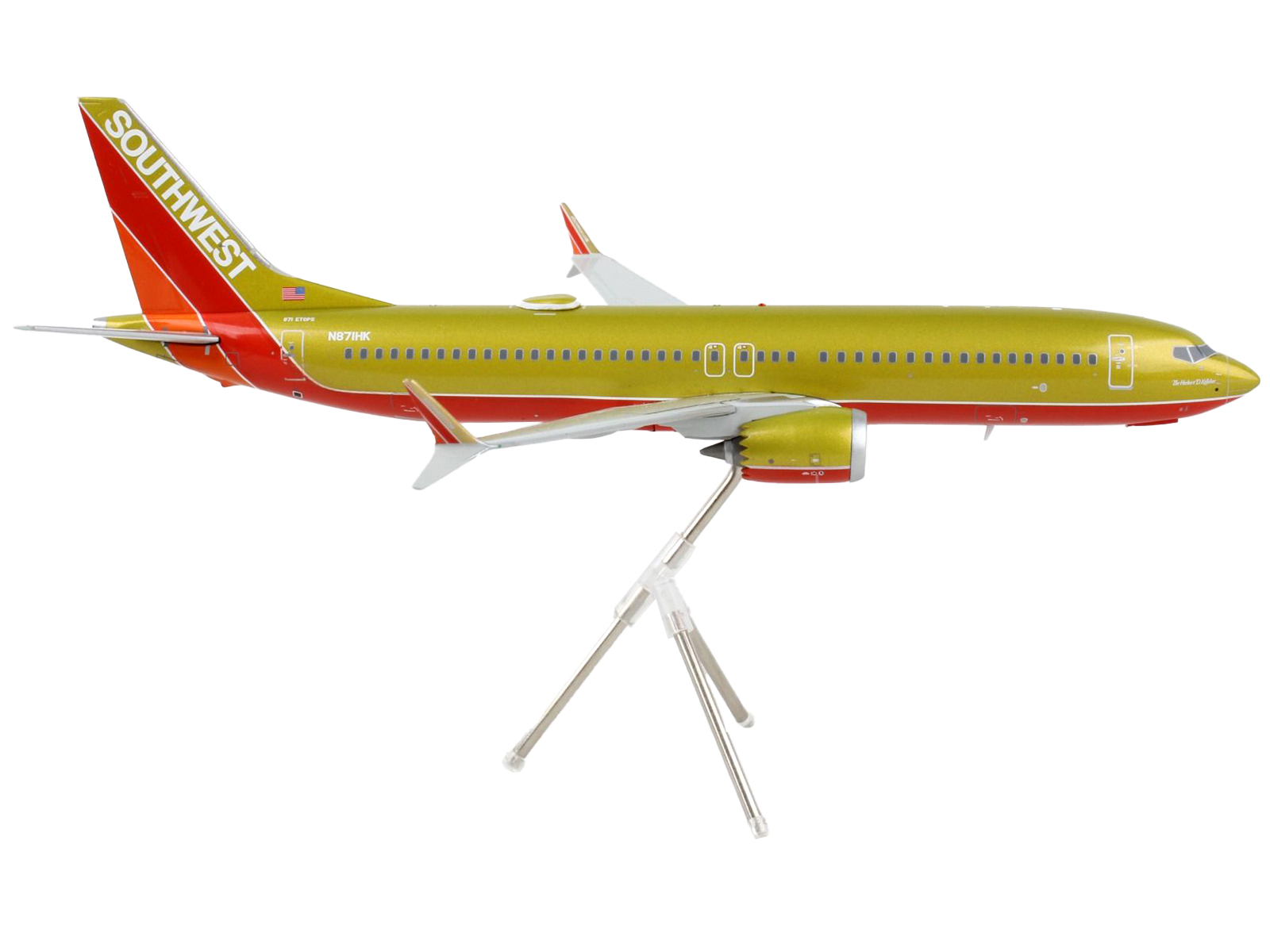 Primary image for Boeing 737 MAX 8 Commercial Aircraft "Southwest Airlines" Gold and Red "Gemin...