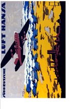 Decor Travel Poster.Interior home Art Design.LUFTHANSA.Aviation Wall Art.636 - $17.10+