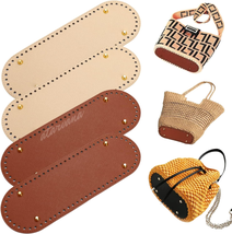 4 Pcs PU Leather Bag Bottom Shaper with Holes for DIY Bag Crochet, Atarvana Oval - £15.73 GBP