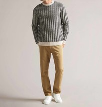 Ted Baker men's buzzad textured pullover sweater in Black White - £128.62 GBP