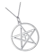 S925 Sterling Silver Pentagram Pentacle Pagan Wicca - £73.51 GBP