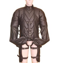 Straight Jacket Asylum Body Harness Armbinder Costume Mens Leather Strai... - $2,681.69 MXN