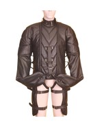Straight Jacket Asylum Body Harness Armbinder Costume Mens Leather Strai... - $2,681.69 MXN