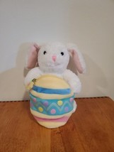 Hallmark Easter Bunny Rabbit With Zippered Egg Purse Pouch 7&quot; Fluffy - £5.27 GBP