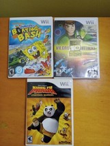 Nintendo Wii Game Lot Spongebob, Ben 10, Ku Fu Panda Complete Tested - £18.22 GBP
