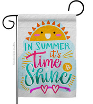 Time To Shine Garden Flag Fun In The Sun 13 X18.5 Double-Sided House Banner - $19.97