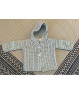 Baby Boy Handmade Hooded Button Up Sweater Size 4 - £13.95 GBP