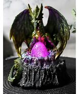 Ebros Spell Caster Fantasy Green Dragon By Egg Volcano LED Light Figurine - $43.19 CAD