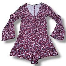 Zara Romper Size Small S Women&#39;s ZARA Trafaluc Romper Floral Long Sleeve... - $30.68