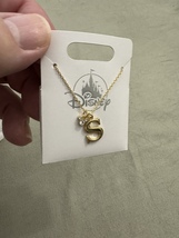 Disney Parks Mickey Mouse Faux Gem Letter S Gold Color Necklace NEW image 2