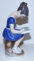 Lynbgy Copenhagen Porcelain Denmark Girl Reading A Book No. 95 6 1/2&quot; Figurine - £79.12 GBP