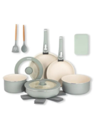 Gotham Steel 18pc Set Detachable Handle in Sage - $202.48 CAD