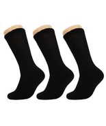 AWS/American Made Black Diabetic Crew Socks for Men Loose Fit Socks with Non Bin - $13.52 CAD