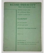 Klose-Prescott First &amp; Second Year Clarinet (Prescott Technic System) - $408.09 MXN