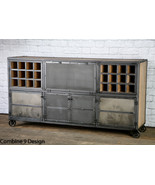 Reclaimed wood Liquor Cabinet/ Bar Cart - Rustic Industrial Beverage Sta... - £2,851.09 GBP