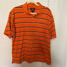 Ashworth UVA Cavaliers Striped Polo Shirt Orange Blue Large Cotton Golf - $25.00