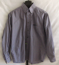 Faconnable Blue Brown &amp; White Plaid Cotton Button down Shirt Mens Size L... - £17.76 GBP