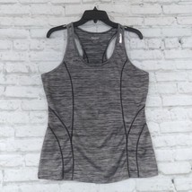 Reebok Top Womens Large Heather Gray Activewear Scoop Racerback Tank Workout - £13.88 GBP