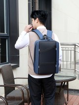 15.6 Inch Men&#39;s Business Leisure Waterproof Backpack Usb Charging Multifunctiona - £65.52 GBP