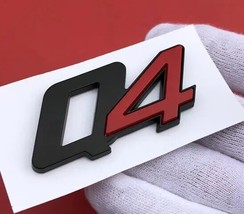 1 PCS 3D ABS Q4 Emblem Decal  Car Stickers Bumper Trunk Grill Q4 Chrome Red For  - £74.97 GBP