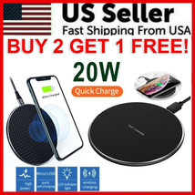 20W Wireless Charger Fast Charge Pad for Samsung Iphone XS Max X XR 12 13 Pro - £8.59 GBP