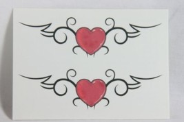 Temporary Tattoo (new) DOUBLE TRIBAL HEARTS - £3.49 GBP