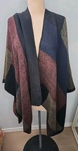 Women&#39;s Apt 9 OS Color Block Wrap Cape/Poncho Shawl Warm &amp; Comfy - $14.85