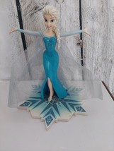 Disney Parks: 8&quot; Frozen Queen Elsa Resin Sculpture Snowflake Stand - EUC - £29.95 GBP