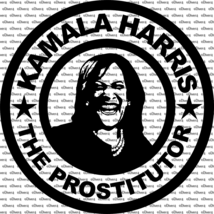 Round Kamala Harris The Prostitutor Vinyl Decal US Made &amp; Sold Anti Kamala - $6.72+