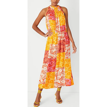 Ann Taylor Patchwork Floral Sleeveless High Neck Maxi Dress Size Medium Petite - £31.17 GBP