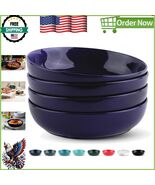 Set of 4 Cobalt Ceramic Serving Bowls - Large 40oz, Microwave &amp; Dishwash... - $1,107.60 MXN