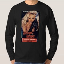 Pamela Anderson Barb Wire Vintage VHS Cover Long Sleeve Tee- Black - £31.43 GBP