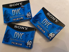 3 Sealed Sony DVC Digital Video Cassette Premium 60 Min LP 90 DVM60PRL New - $21.78
