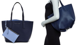 Marc Jacobs Wingman Reversible Leather Tote XLarge BLUE + Pouch Adjustable NWT - £322.97 GBP
