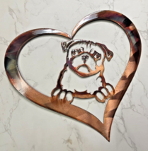 Love my Pug- Metal Wall Art - Copper Bronzed Plated 12&quot; - £22.01 GBP