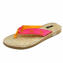 J. Crew Sz 6 M Pink Flip Flop Fabric Women Sandals 84422 - $19.75