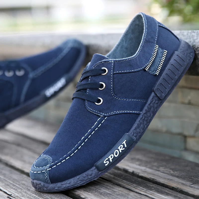 Hoes denim shoes lace up men casual shoes new 2023 plimsolls breathable loafers fashion thumb200