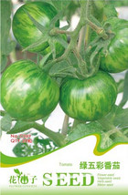 20 Seeds Middle Green Tomato With Yellow Stripe Organic Sweet Tasty Juicy Vegeta - £6.23 GBP