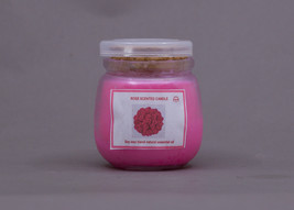 Pink Rose Scented 100% Soy Wax Candle 7oz Jar - £9.43 GBP