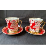 set of 2 Lomonosov Imperial Porcelain Factory cup and saucer  &quot;christmas&quot; - £148.01 GBP