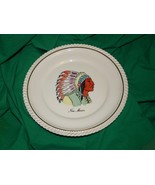NEW MEXICO HAND PAINTED PLATE INDIAN CHIEF B&amp;B Co BEEHIVE HALLMARK 22KAR... - £33.10 GBP