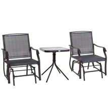 Outsunny Patio Glider Set: Swing Chairs &amp; Table - £211.20 GBP