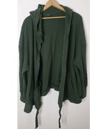 Torrid Womens Plus Size 3 3x Open Front Hoodie Green Knit Cardigan Waffl... - $32.82 CAD