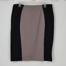 Simonton Says Women Pencil Skirt Black and Tan Size Medium Pull On Stretchy - £6.96 GBP