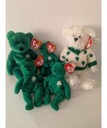 Ty Beanie Family-Erin-Baby Green Bear-Flannigan With White Clover 1997 R... - $90.20 CAD